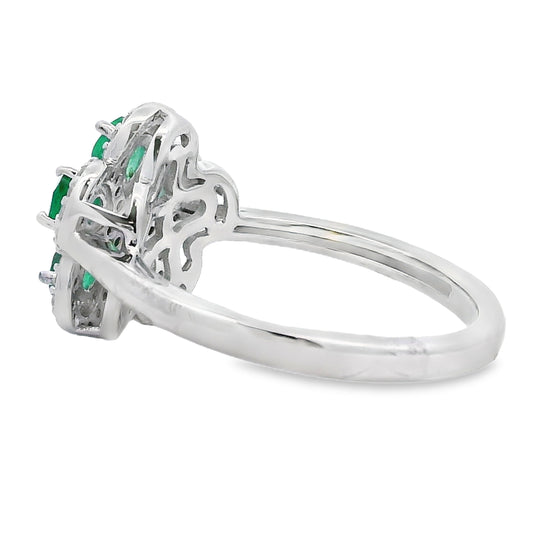 Genuine 1.01ct Emerald Zircon Ring Sterling Silver