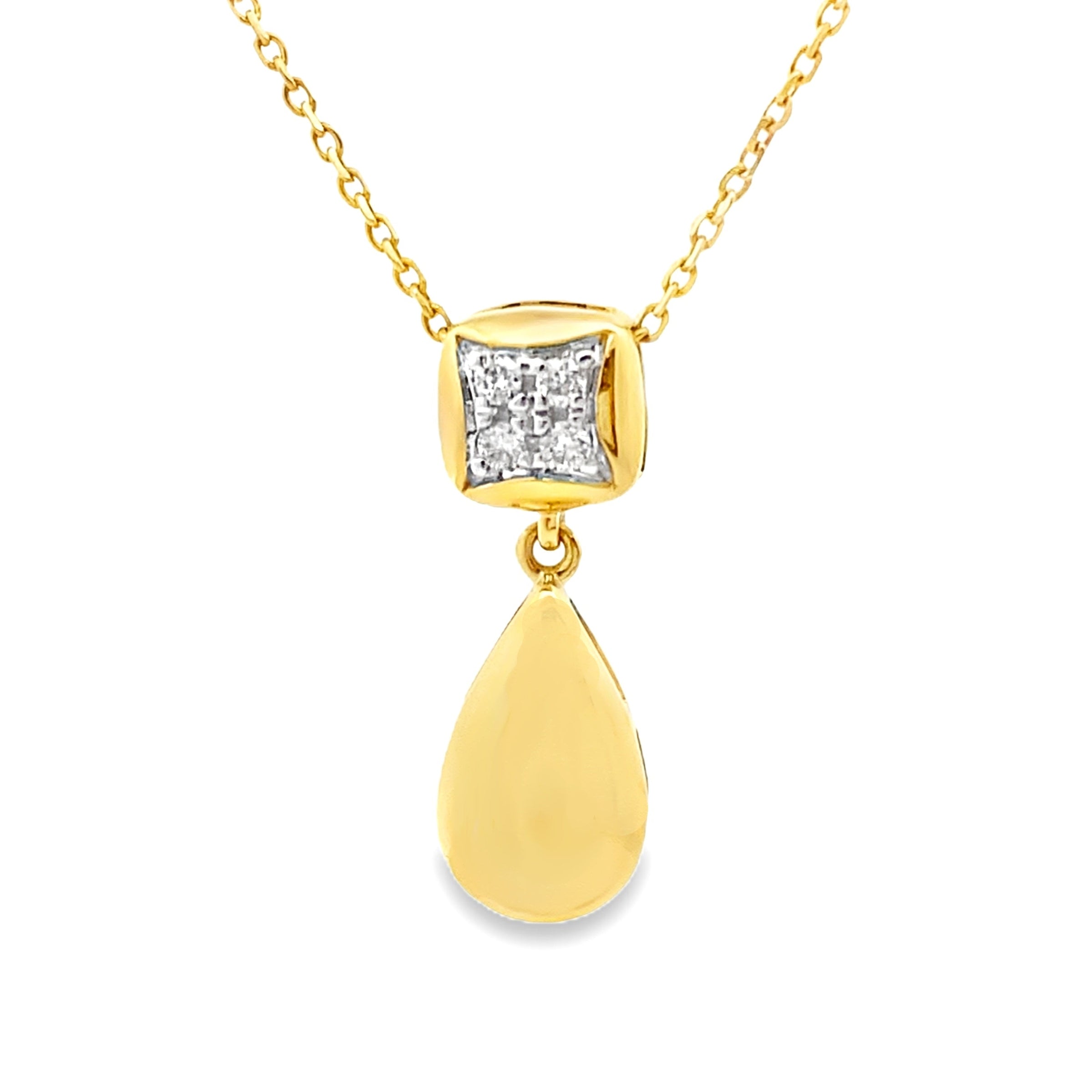 Natural .04ct Diamond Fashion Pendants 10KT Yellow Gold