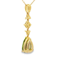 Peridot Diamond Fashion Pendants 10KT Yellow Gold