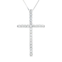 .38ct Diamond Cross Religious Pendant 14KT White Gold