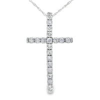 .33ct Diamond Cross Religious Pendant 14KT White Gold