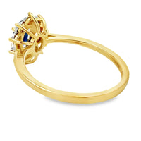 Genuine .63ct Sapphire Diamond Ring 10KT Yellow Gold
