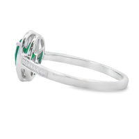 Natural .55ct Chalcedony Diamond Ring 10KT White Gold