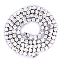 45.00ct Moissanite Tennis Necklace Sterling Silver