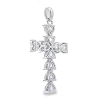 Moissanite Cross Religious Pendant Sterling Silver