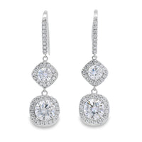 8.51ct Moissanite Dangle Earrings Sterling Silver