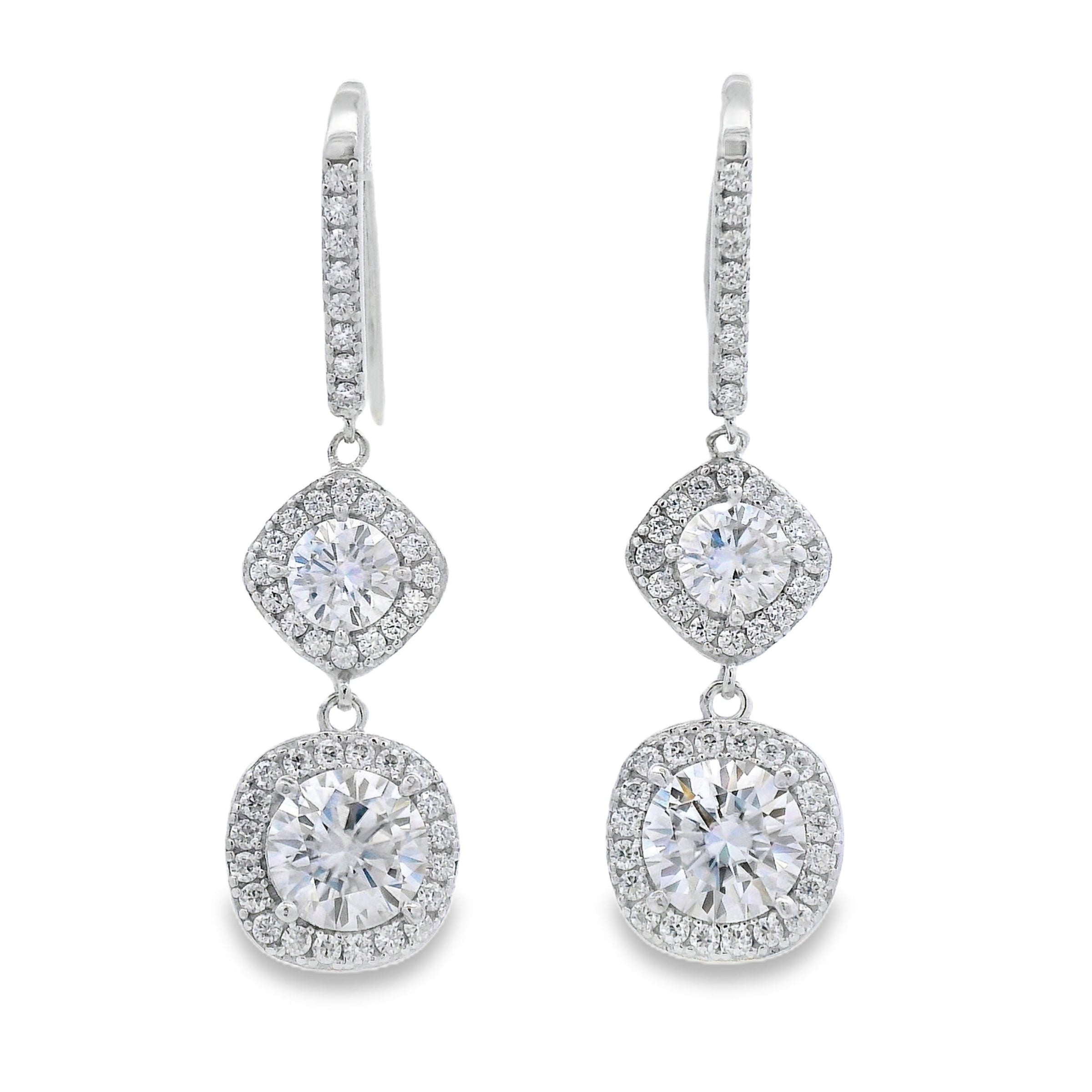 8.51ct Moissanite Dangle Earrings Sterling Silver