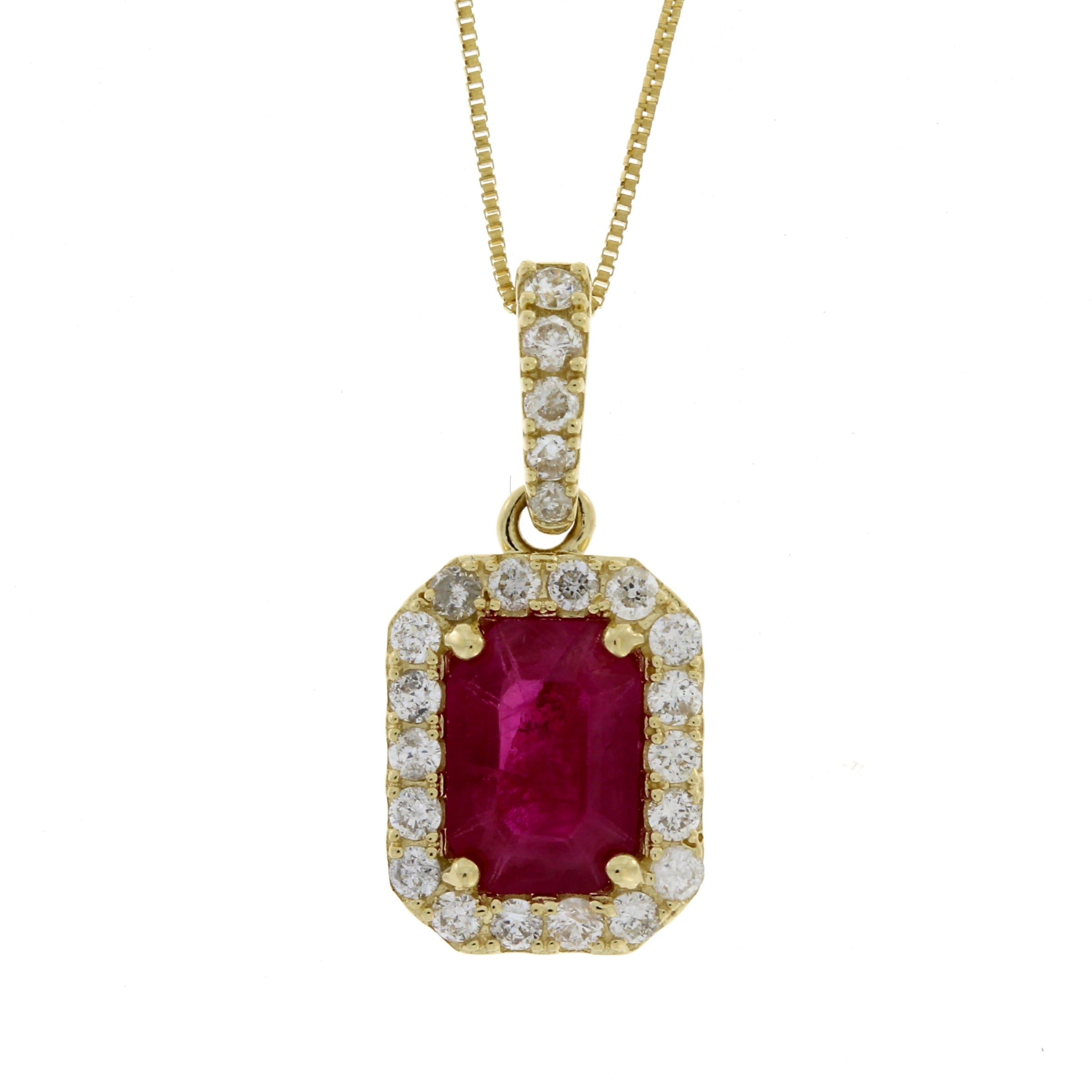 1.25ct Ruby Diamond Fashion Pendants 14KT Yellow Gold
