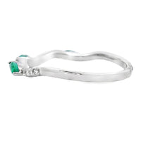 Emerald Diamond stackable band set 14KT White Gold