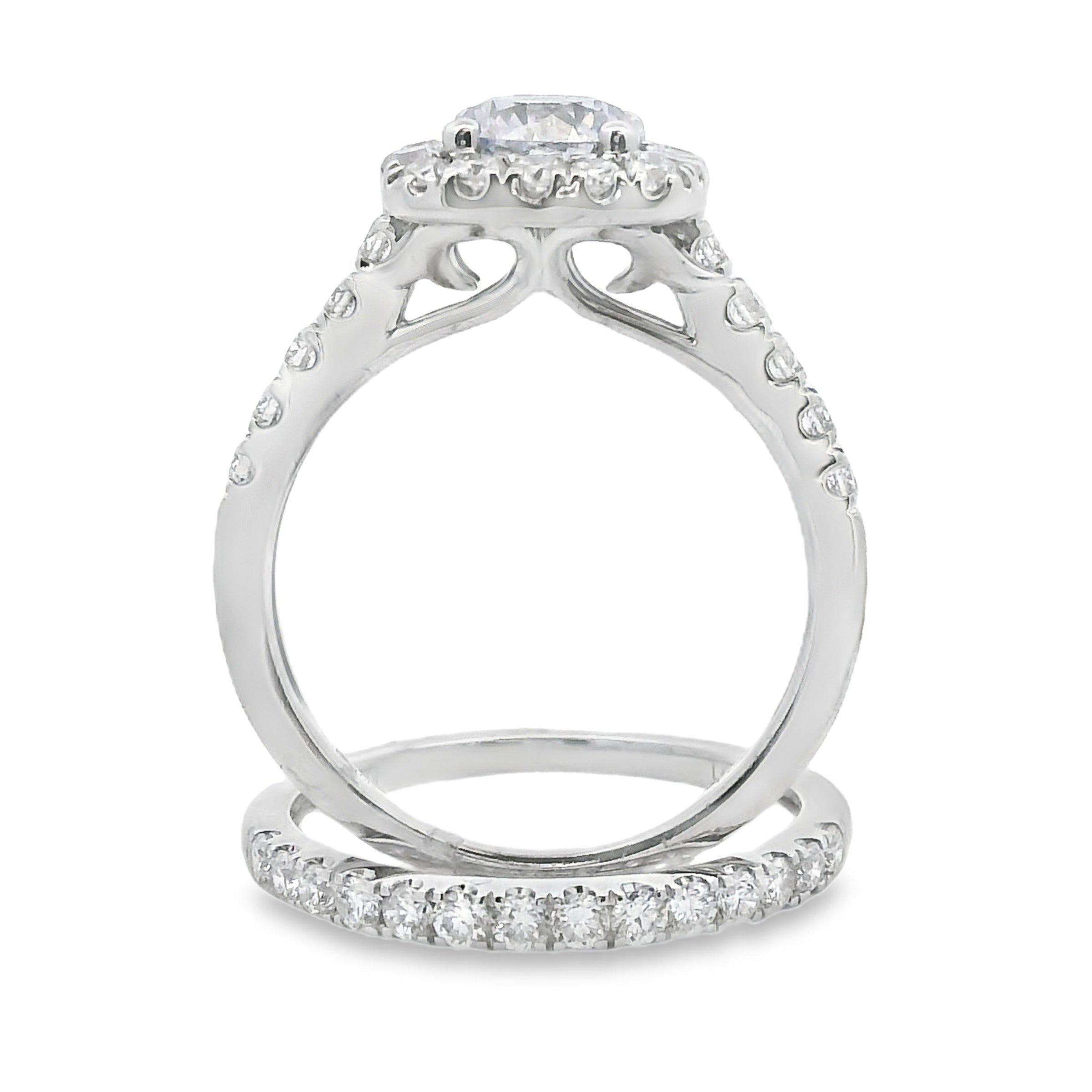 Lab Grown Diamond Engagement Ring Set 10KT White Gold