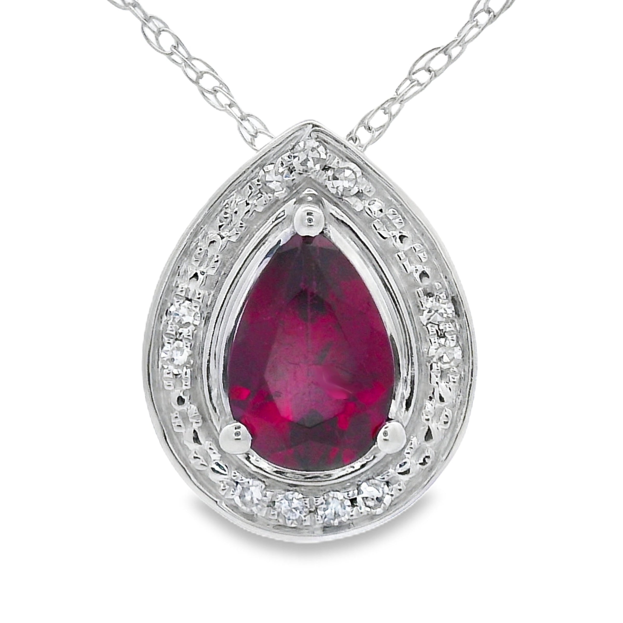 .52ct Garnet Diamond Fashion Pendants 10KT White Gold