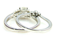.90ct Antique Style Engagement Ring Set 14KT White Gold