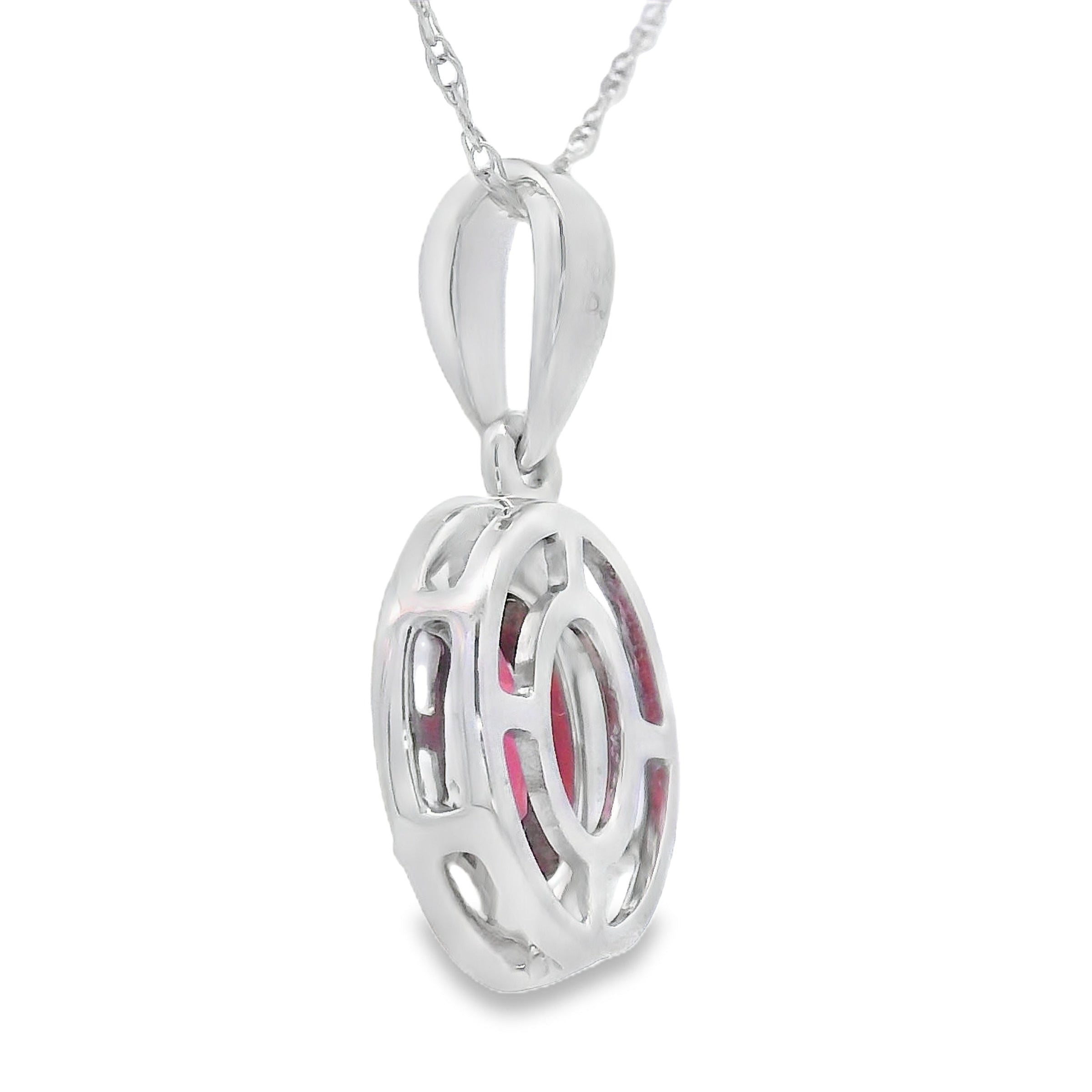.58ct Garnet Diamond Fashion Pendants 10KT White Gold