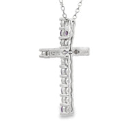 .50ct Amethyst Cross Religious Pendant Sterling Silver