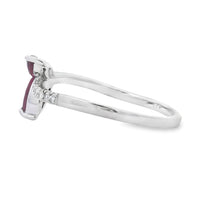 Natural .35ct Ruby Diamond Ring 14KT White Gold