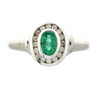 Natural .60ct Emerald Diamond Ring 10KT White Gold