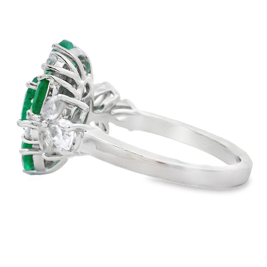 Natural 2.98ct Emerald Zircon Ring Sterling Silver