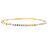 Genuine 1.00ct Diamond Bangle Bracelet 14KT Yellow Gold