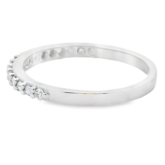 Natural .25ct Diamond Wedding Band Ring 14KT White Gold