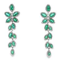 2.02ct Emerald Zircon Dangle Earrings Sterling Silver