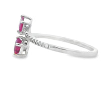 Genuine .57ct Ruby Diamond Ring 14KT White Gold