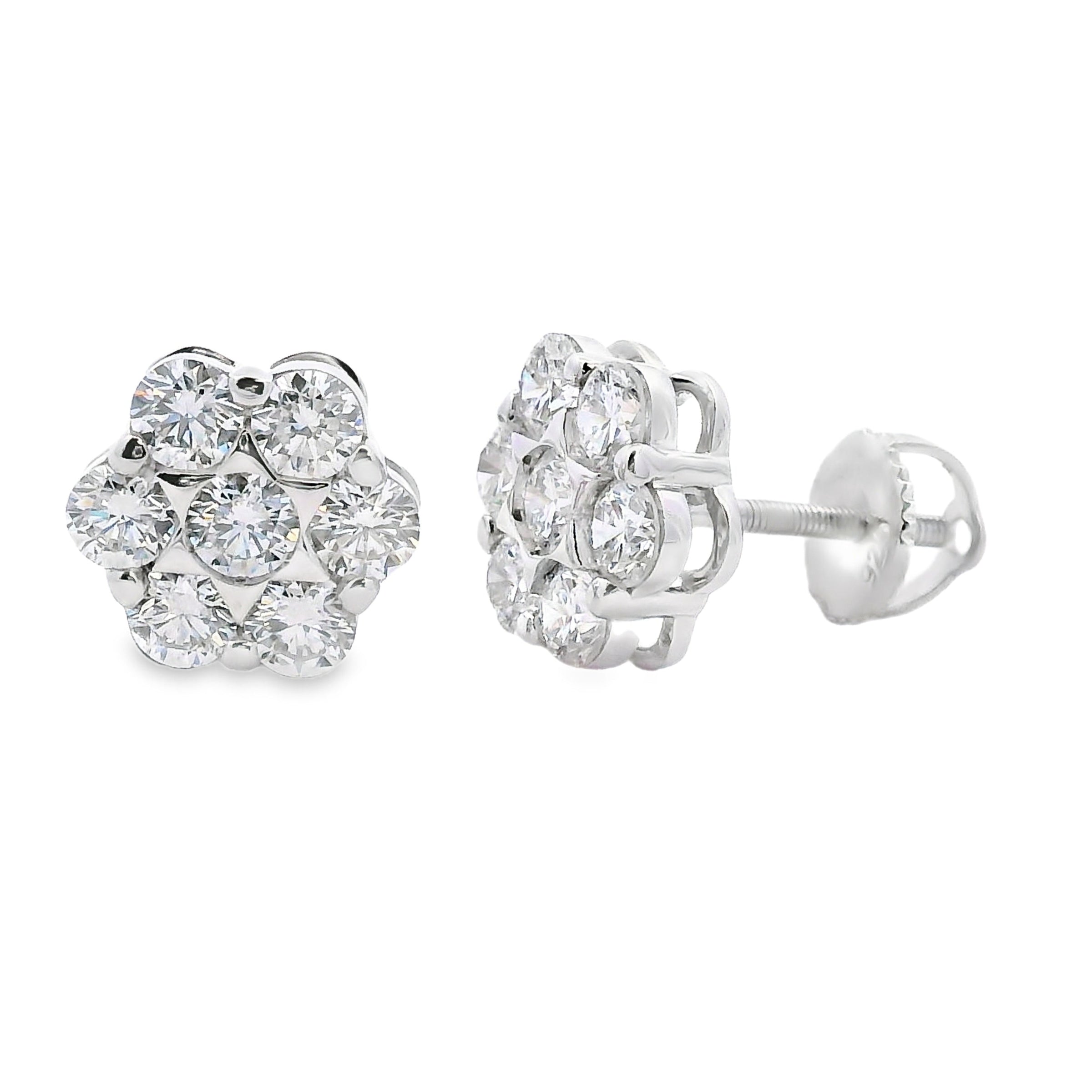 1.87ct Lab Grown Diamond Earrings Sterling Silver