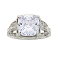 Natural Cubic Zirconium Ring Sterling Silver