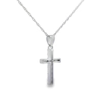 .11ct Diamond Cross Religious Pendant 14KT White Gold