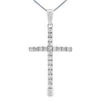 .21ct Diamond Cross Religious Pendant 14KT White Gold