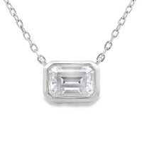 Natural .85ct Moissanite Pendant Sterling Silver