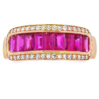 Genuine 1.10ct Ruby Diamond Ring 10KT Yellow Gold