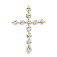 Natural .83ct Cross Religious Pendant 14KT Yellow Gold