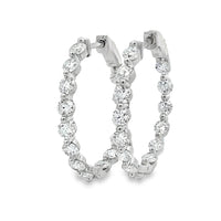 3.10ct Lab Grown Diamond Hoop Earrings Sterling Silver