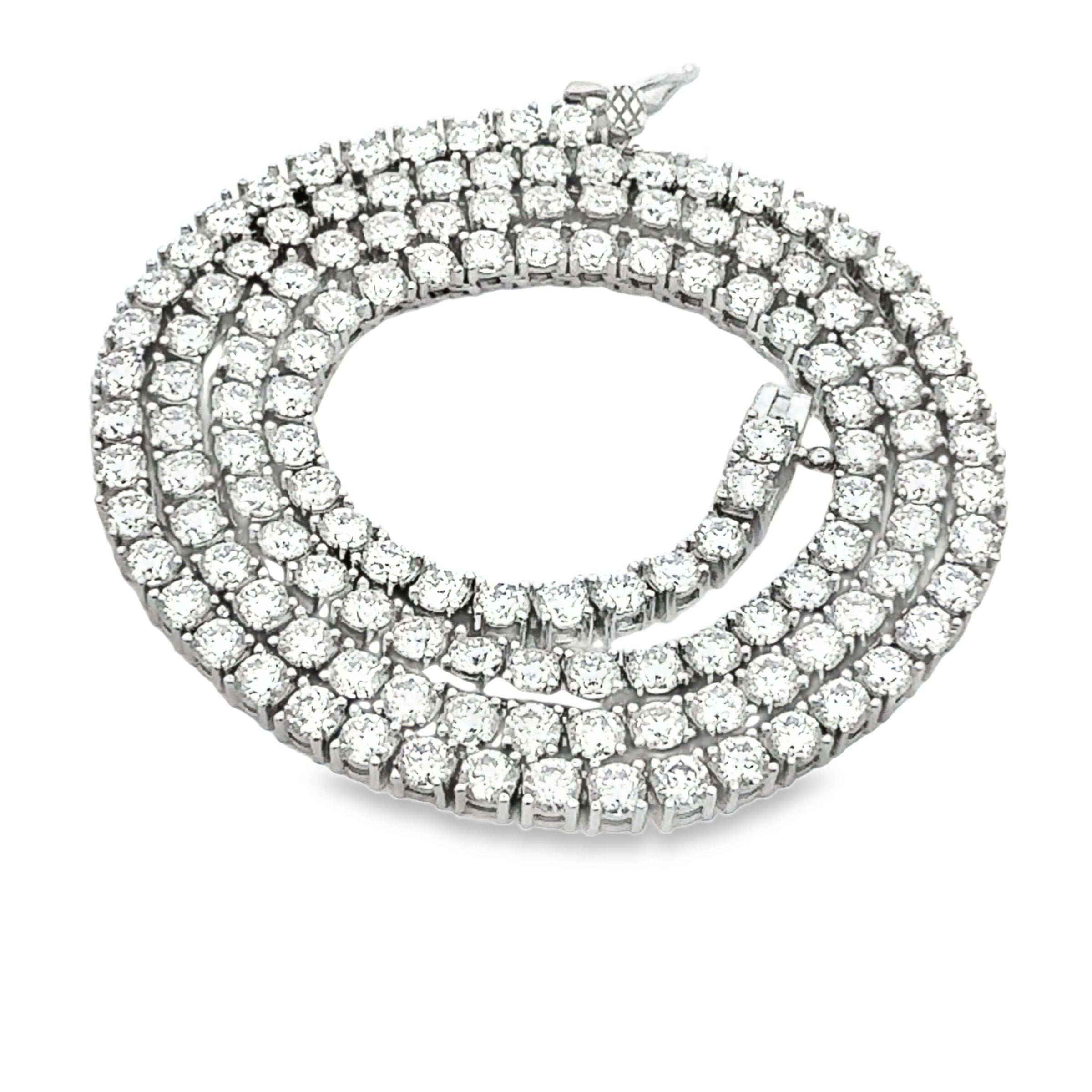 15.14ct Moissanite Tennis Necklace Sterling Silver