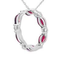 Ruby Diamond Circle of Love Pendant 10KT White Gold