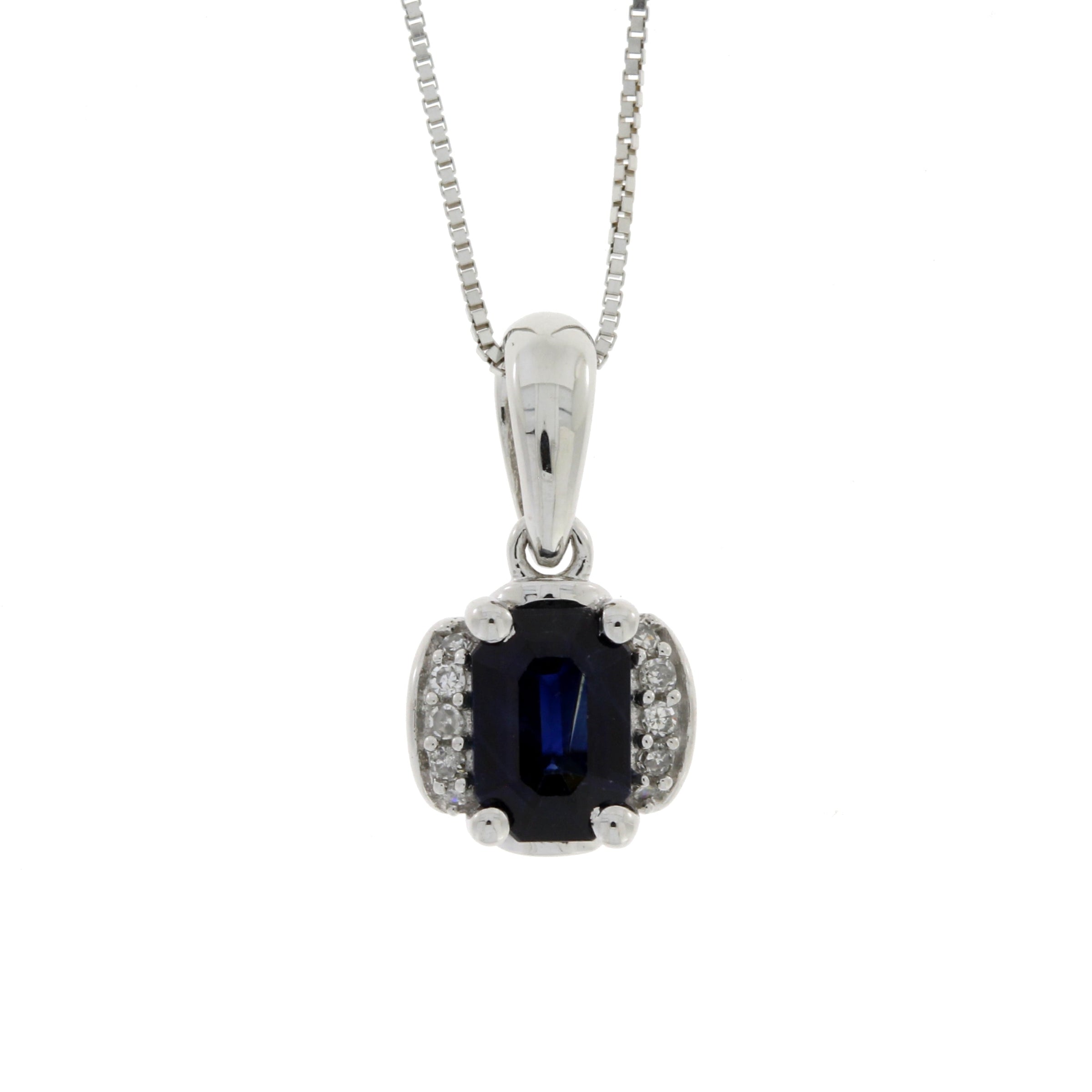 .63ct Sapphire Diamond Fashion Pendants 14KT White Gold