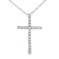 .11ct Diamond Cross Religious Pendant 14KT White Gold
