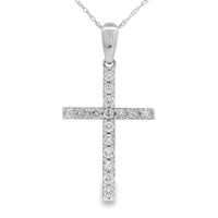 .45ct Diamond Cross Religious Pendant 14KT White Gold