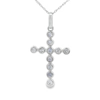 .31ct Diamond Cross Religious Pendant 14KT White Gold