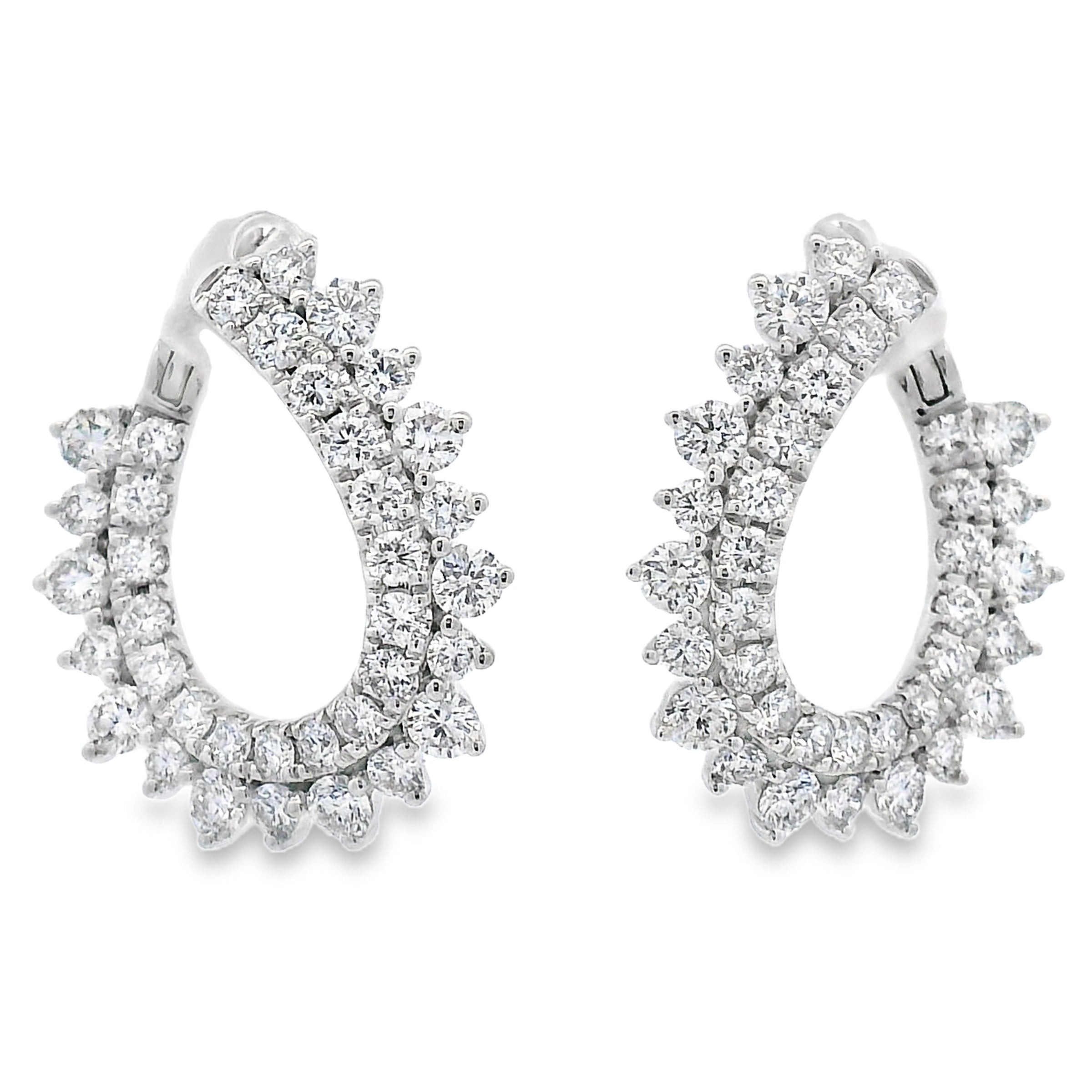 1.50ct Lab Grown Diamond Hoop Earrings 14KT White Gold