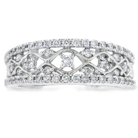 .50ct Diamond Fashion band rings 10KT White Gold