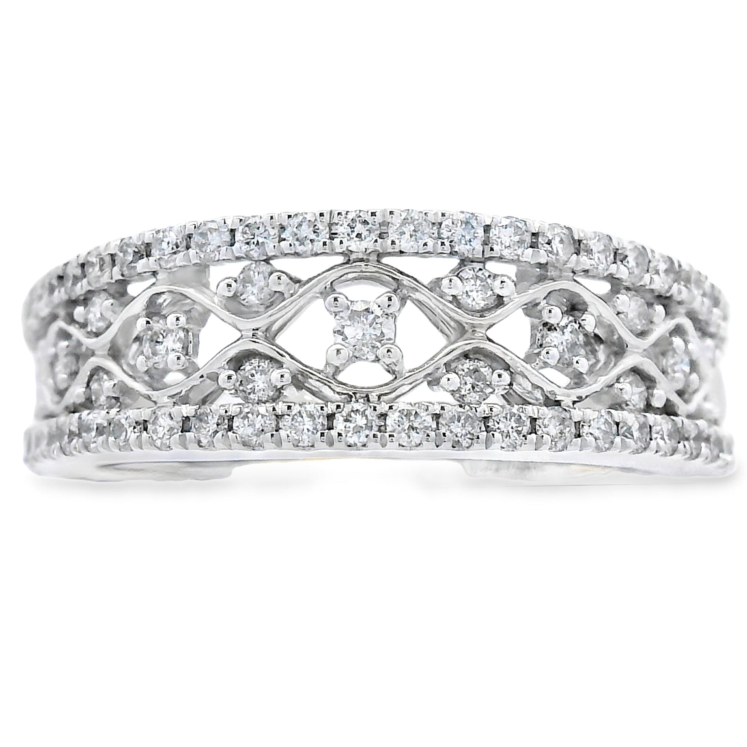 .50ct Diamond Fashion band rings 10KT White Gold