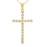 .17ct Diamond Cross Religious Pendant 14KT Yellow Gold