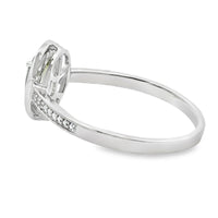 Natural .50ct Peridot Diamond Ring 10KT White Gold