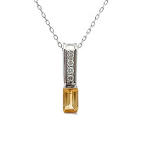 .06ct Citrine Diamond Fashion Pendants 10KT White Gold