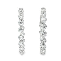 3.10ct Lab Grown Diamond Hoop Earrings Sterling Silver