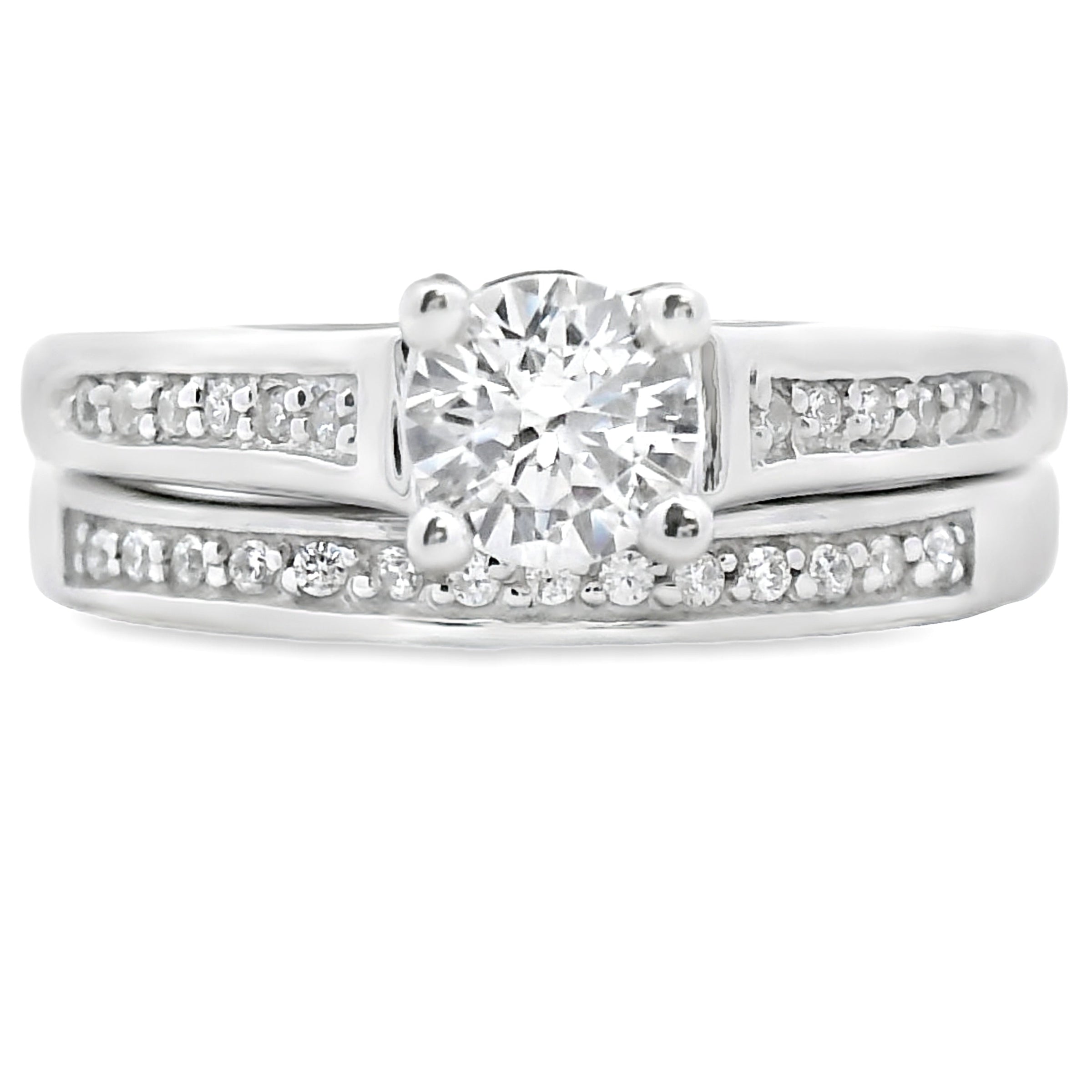 Genuine Cubic Zirconia CZ SS Bridal Sterling Silver