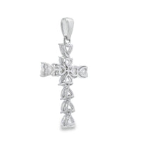 Moissanite Cross Religious Pendant Sterling Silver