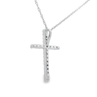 .11ct Diamond Cross Religious Pendant 14KT White Gold