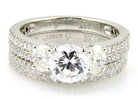 Natural 1.05ct Engagement Ring Set 18KT White Gold